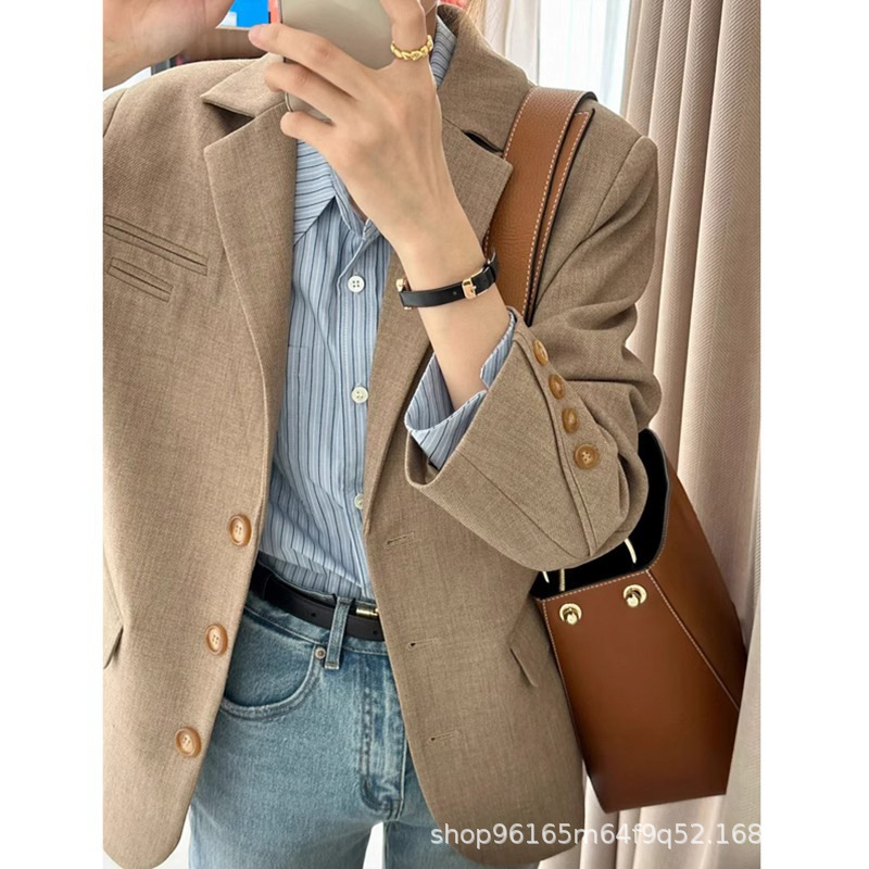 Internet Celebrity Suit Jacket Women's 2024 Spring and Autumn New High-end Sense Casual Elegant Suit Small Loose Top