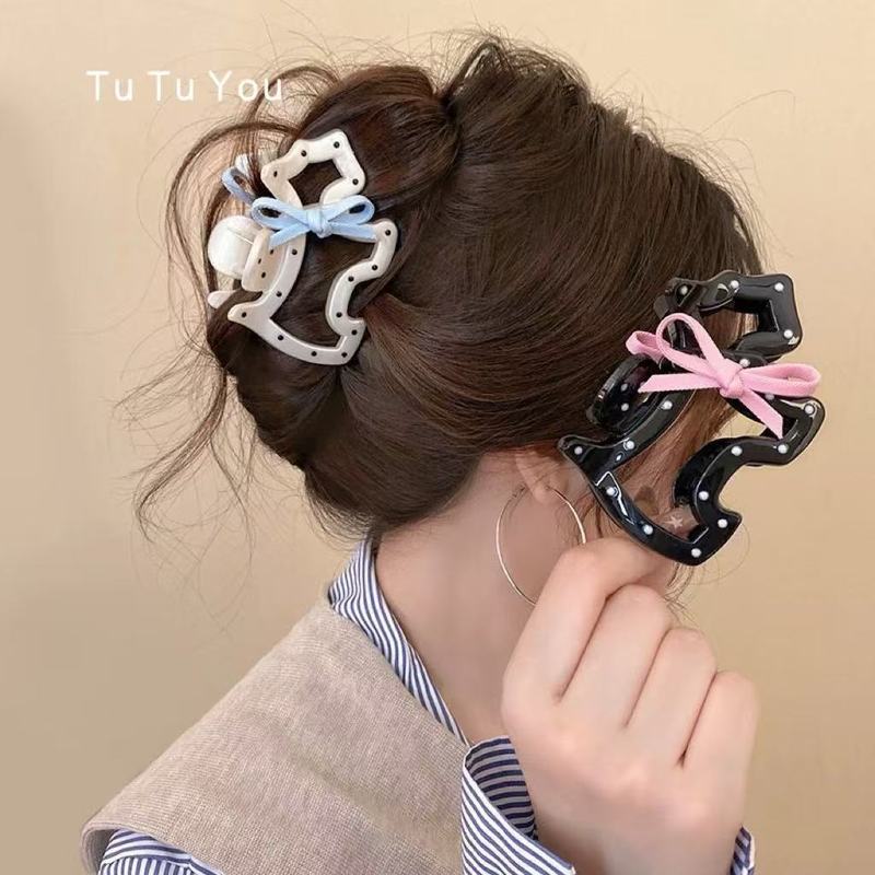 2025年新作女性用大型高級クリップ、シンプルなデザイン、後頭部にウェーブのあるシャーククリップ、ヘアピンクリップ|undefined
