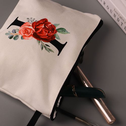 Cross-border new 26-letter bag style canvas bag large capacity hand-held bag travel cosmetic storage bag