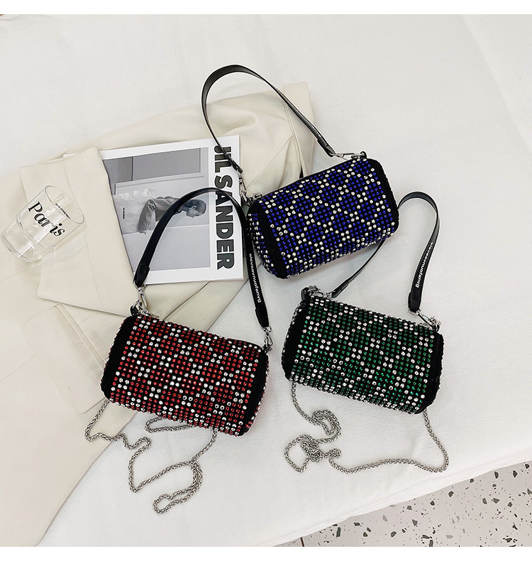 Fashion Rhinestone Bow Womens Bag Diamond Embedded Simple Portable Shoulder Messenger Bagpicture5