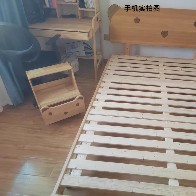 床头柜现代简约卧室全实木小户型北欧原木储物柜简易收纳柜床边柜|undefined