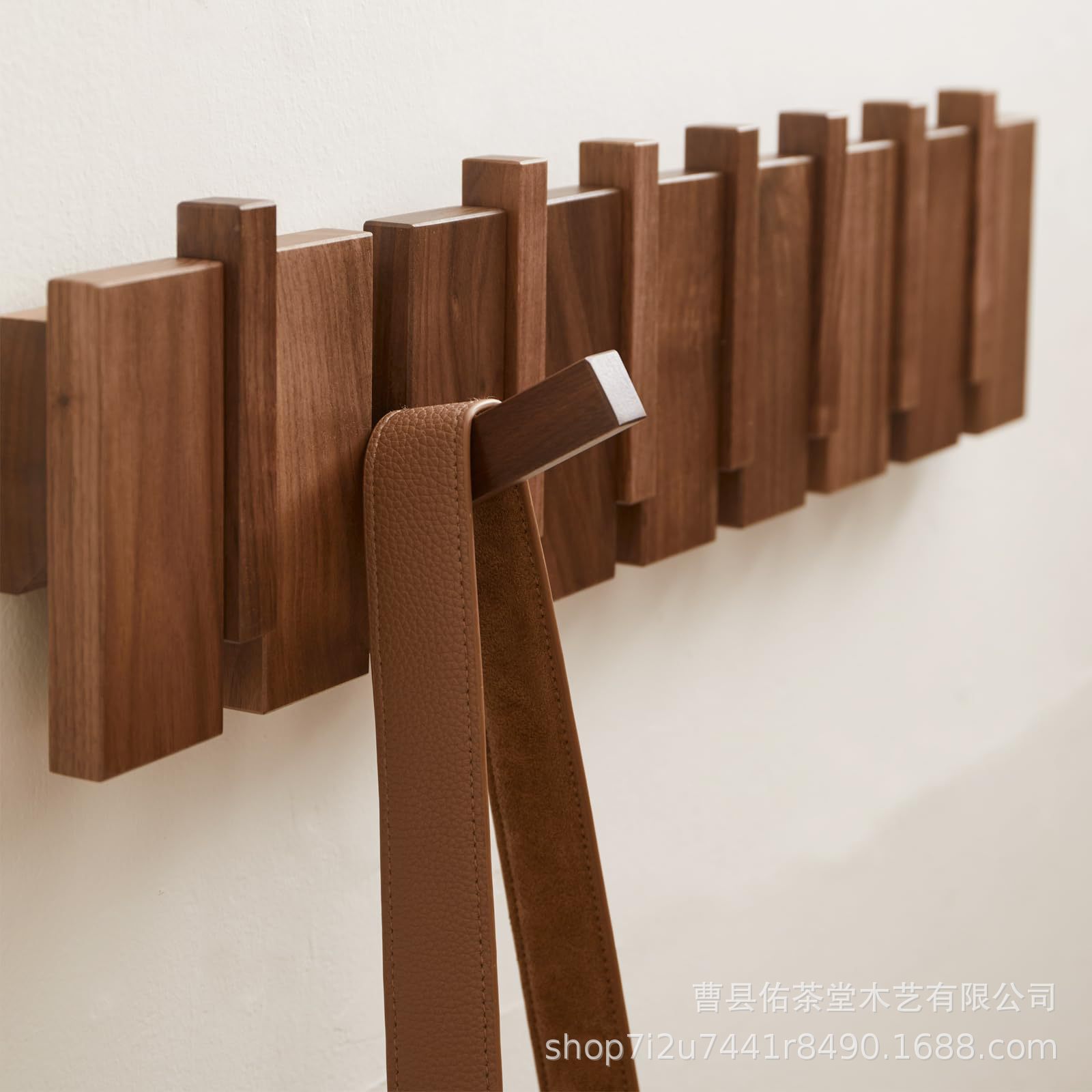 Wooden Wall-Mounted Clothes Rack, Entryway Clothing Storage Rack, Bedroom and Living Room Clothes Rack, Wall-Mounted Hooks, Wall Clothes Rack