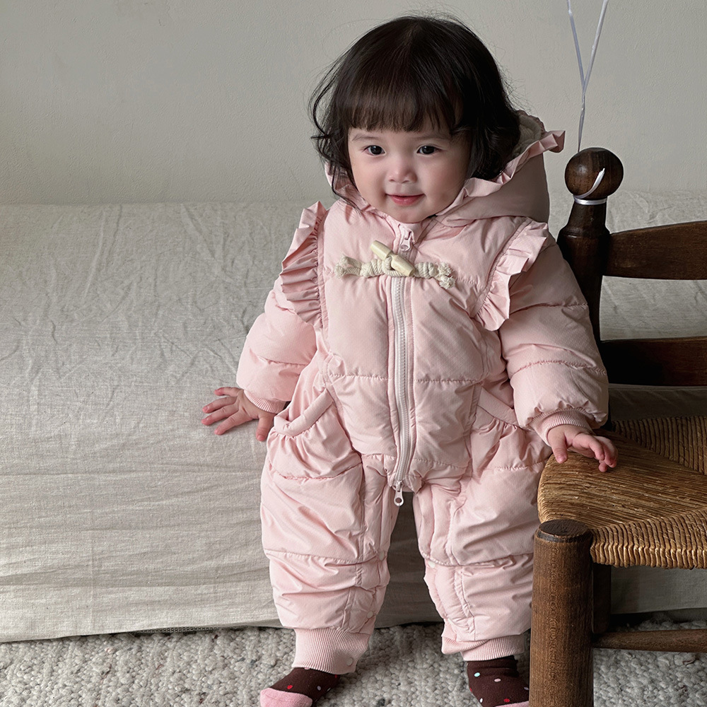 Ropa de invierno para recién nacidos más mono acolchado de terciopelo, chaqueta de algodón cálida gruesa para bebé