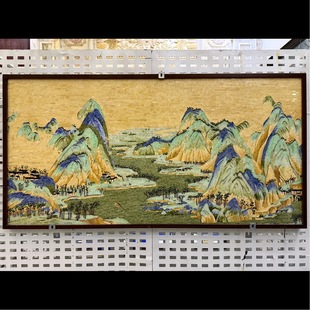 Handmade Marble Mosaic Decorative Painting Thousands of Miles of Rivers and Mountains Figure Sofa Background New Chinese Landscape Landscape Wall Painting
