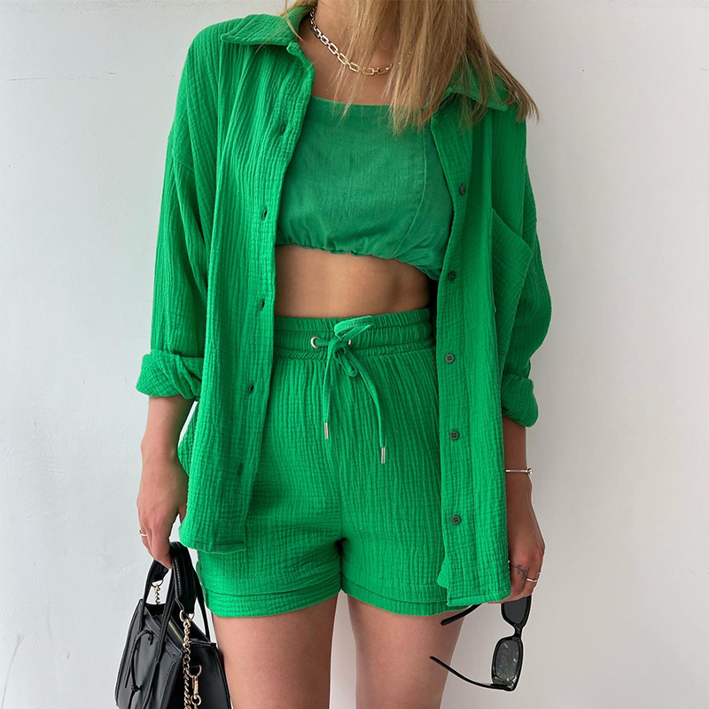 Title 5, Completo casual da donna, camicia in tessuto st...
