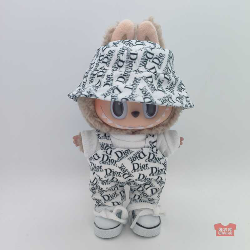 ラブブベビー服 labubu 服 バケットハット オーバーオール 17cm マカロン 座り 1代目・2代目ペンダント|undefined