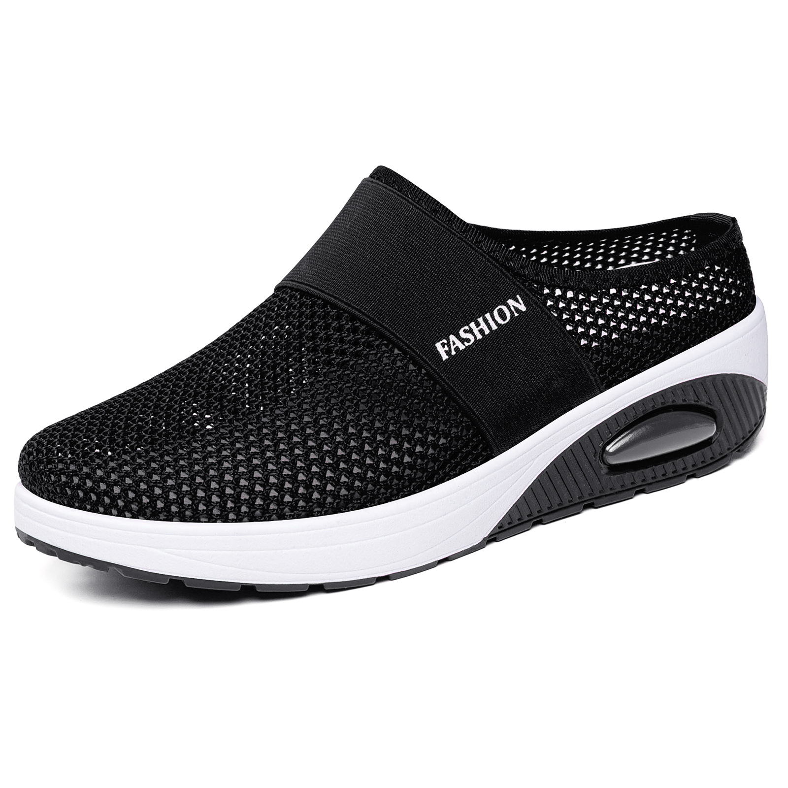 2026 nuevo verano transfronterizo sin tacones rocantes zapatos de mujer suela gruesa ligera con almohadilla de aire zapatos de malla transpirables zapatos de mujer