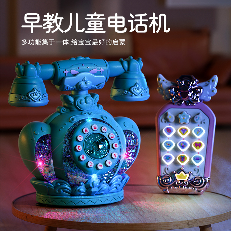 Educación temprana para niños niñas dibujos animados teléfonos inteligentes simulación retro regalo de cumpleaños juguetes de música