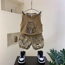 2024新款夏装套装薄款套头无袖背心两件套儿童夏季宝宝时髦衣服