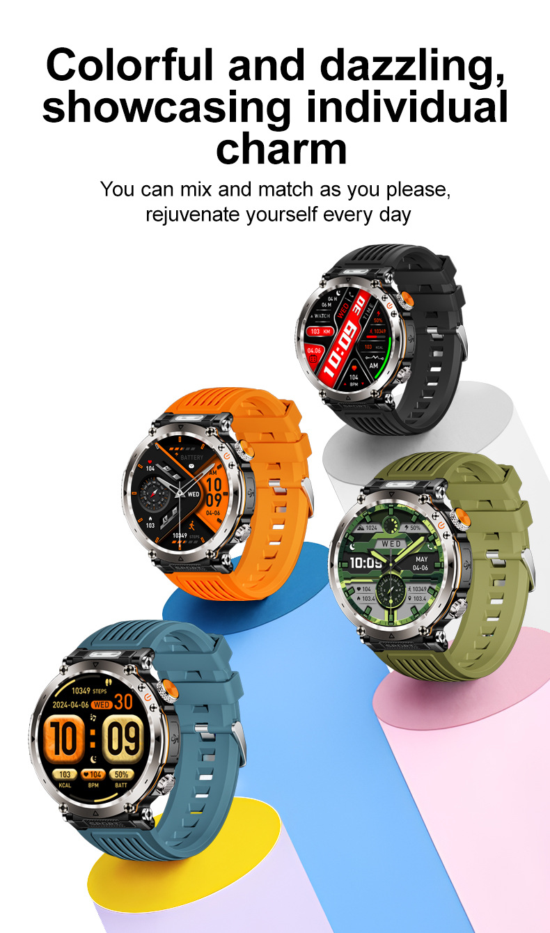 Outdoor Sports Smartwatch With Compass And Led Flashlight_voghion.com