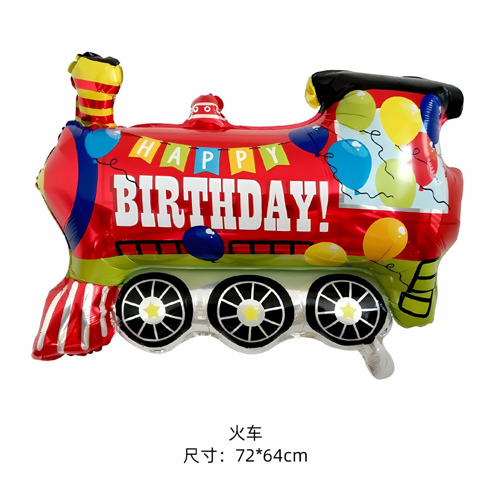 Nuevo vehículo de dibujos animados globo de película de aluminio para automóviles feliz cumpleaños lugar decoración de globo de fiesta para niños