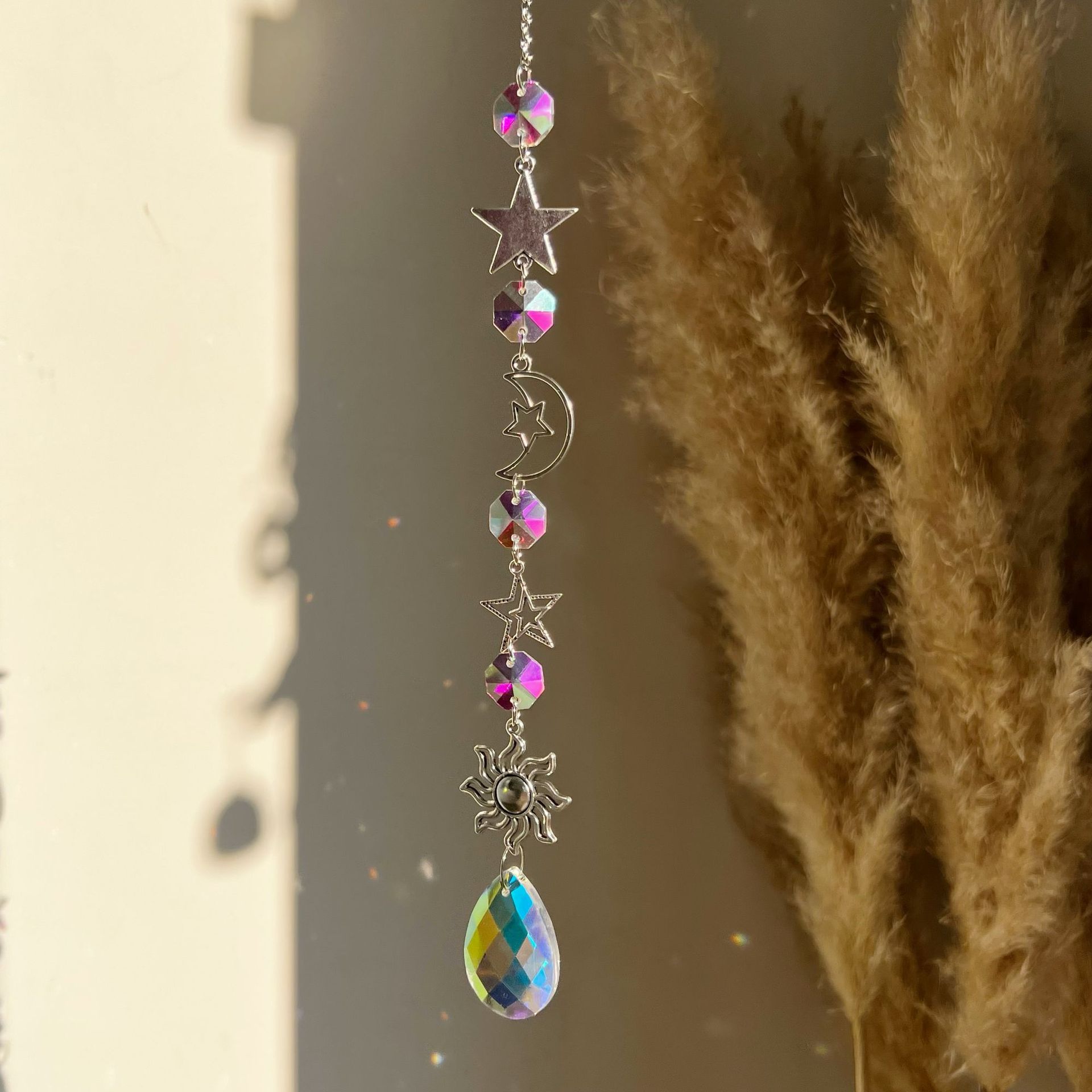 30g Weight Suncatcher, Wind Chime Home Textiles & Decor Type 1 Piece Quantity Holiday, Daily Occasion Crystal, Crystal Material Sun, Star, Heart Shape Pattern Modern Style, Classic Style Style Modern Style Classic Style Sun Star Heart Shape Crystal Crystal Suncatcher Wind Chime Wall Art 3