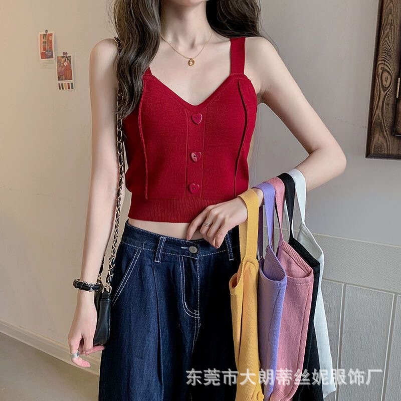 2025 New Vigor Girl's Love Camisole Slim-fit Knitted Small Camisole Vest for Women 2025 New Vigor Girl's Love Camisole Slim-fit Knitted Small Camisole Vest for Women