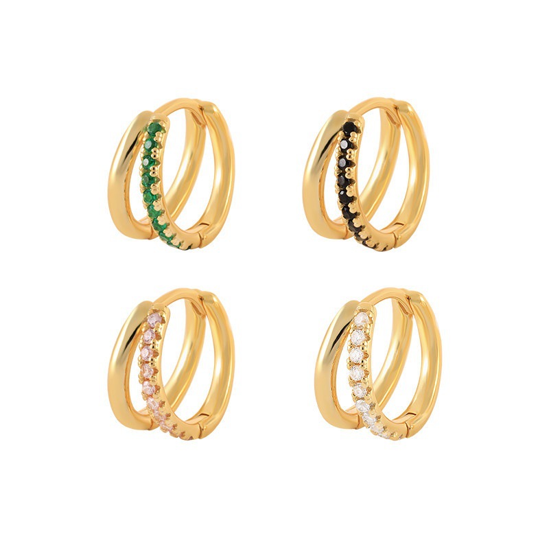 Personalised Double Layer Drop Earrings With Crystal Accents_voghion.com