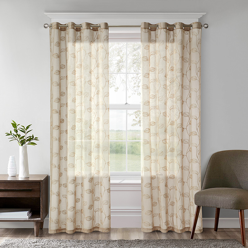 Nuevas cortinas transfronterizas de comercio exterior semisombrado cortinas verticales perforadas cortinas bordadas multicolores estadounidenses productos terminados