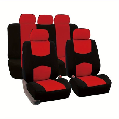 Cross-Border Hot-Selling Mexican, European, and American Foreign Trade Universal Car Seat Cover Set, 9-Piece Flat Set, All-Season Universal Seat Cushion Cover (Universal seat cover) - red-2-piece-set-front-single-seat