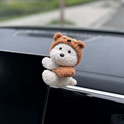 magic accessory, car dashboard – Sürətlər qutusu və əl tormozu başlıqları - button-bear-hat-brown-bag-small-bag-lying-down-screen