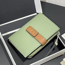 原厂皮compct zip wallet牛皮短款零钱包多卡位女士钱包一件批发