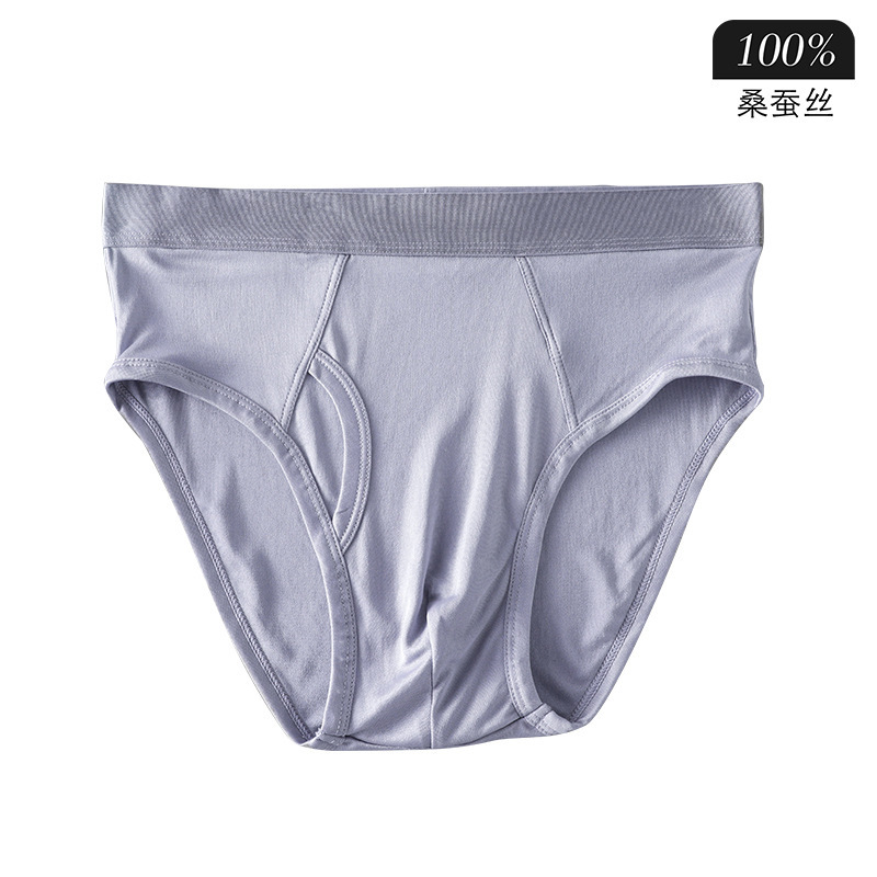 100 Mulberry Silk Men's Briefs Crotch Double-Layer Silk Comfortable Breathable Loose Breathable Men's Underwear 100 Mulberry Silk Men's Briefs Crotch Double-Layer Silk Comfortable Breathable Loose Breathable Men's Underwear