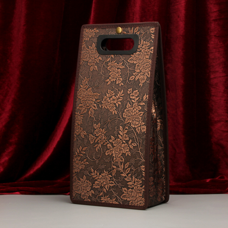 Red wine bag leather wine packaging leather box new double -branch…