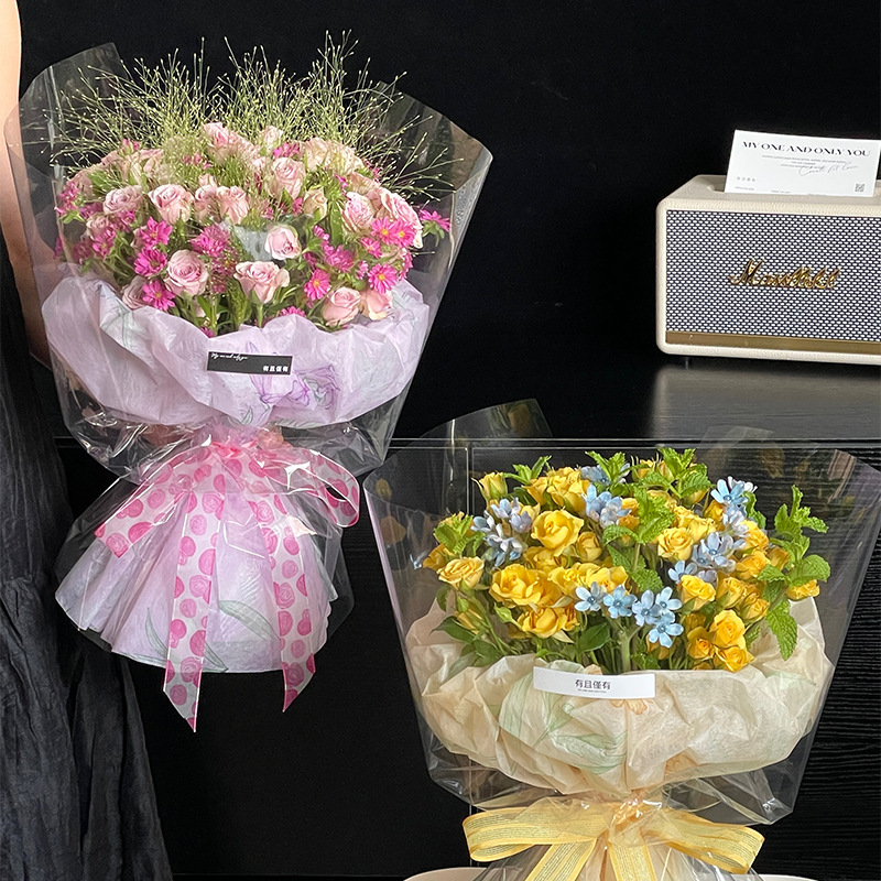 鸟语花香包花紙花店花艺包装材料打包纸无纺布鲜花包装纸量大价优