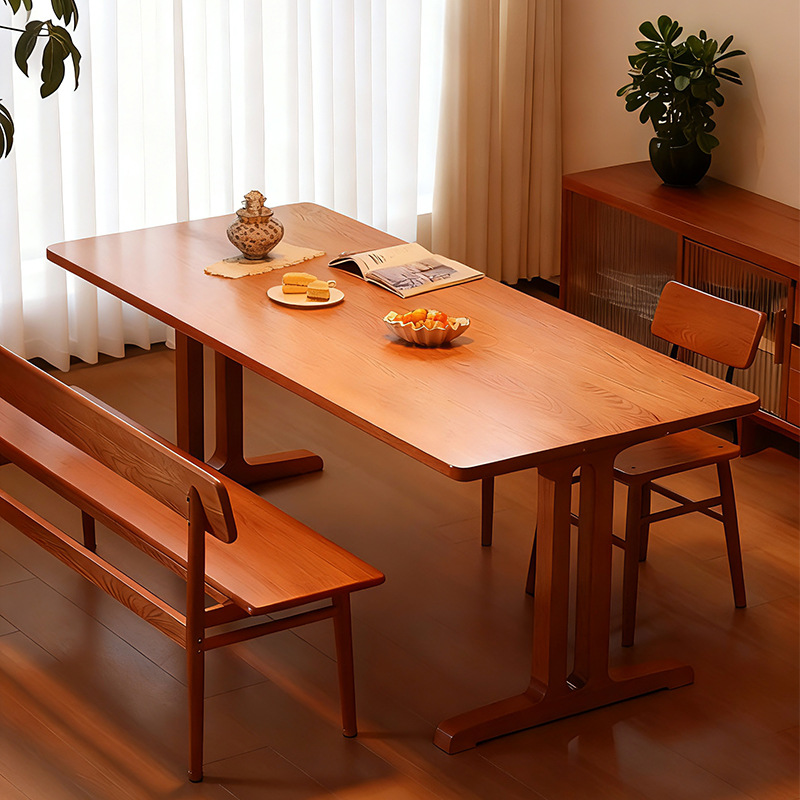 Japanese-Style Rustic Solid Wood Dining Table Ash Wood Home Retro Long Table Designer Workstation Living Room Office Desk