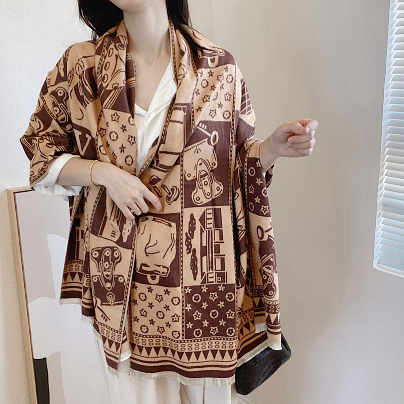 2021 moda europea y americana clásica presbicia bufanda de Cachemira bufanda de mujer otoño e invierno nuevo aire acondicionado cálido chal exterior