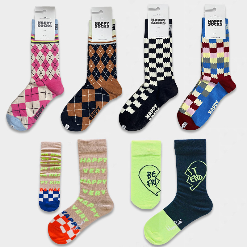 Happysocks Swedish Mid-Calf Socks for Girls, Preppy Style Dopamine Colorfulful Cotton Outer Wear Trendy Socks Colorfulful Cotton Socks Happysocks Swedish Mid-Calf Socks for Girls, Preppy Style Dopamine Colorfulful Cotton Outer Wear Trendy Socks Colorfulful Cotton Socks