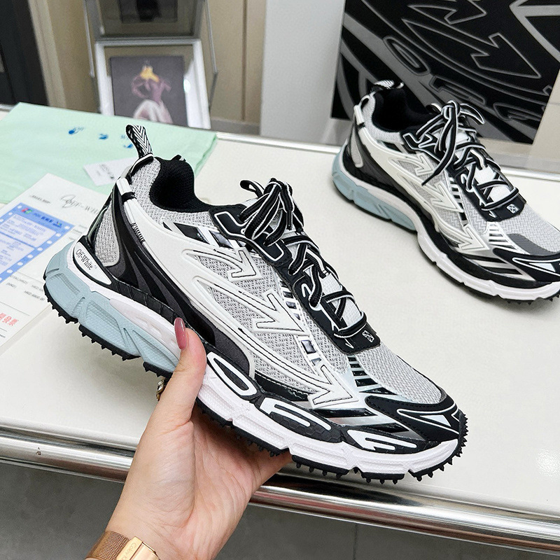 Sapatos masculinos europeus de malha com seta, sapatos casuais respiráveis ​​com absorção de choque, sola grossa, tênis de corrida leves