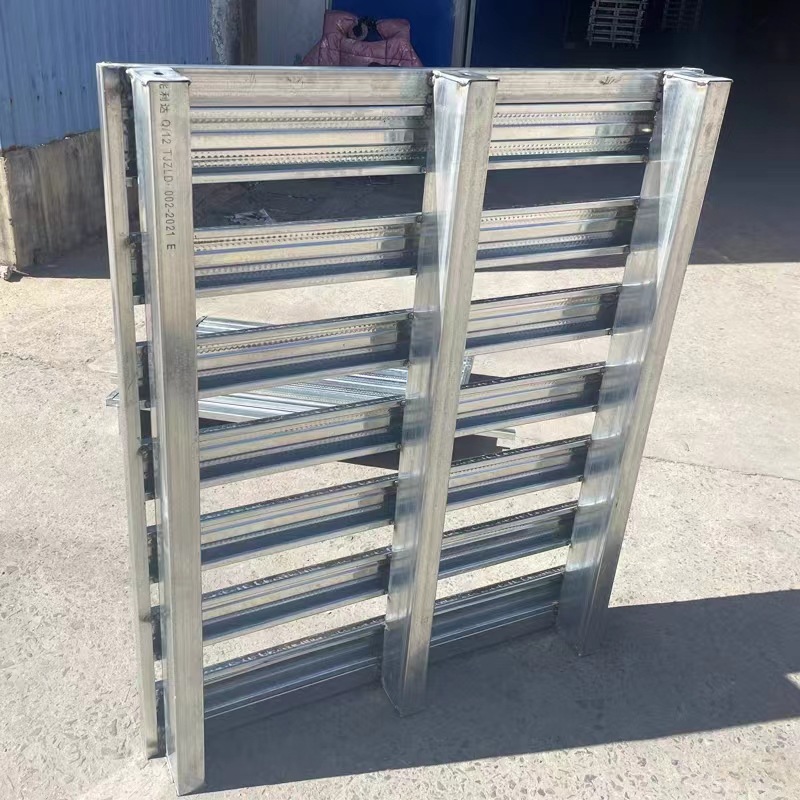 新品钢制叉车镀锌托盘仓库周转托盘货物金属铁卡板可移动铁栈板