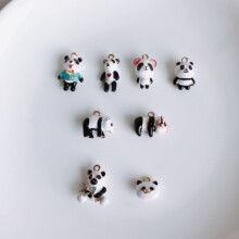 可爱小熊猫合金吊坠饰品材料diy手作项链手链发饰饰品配件批发