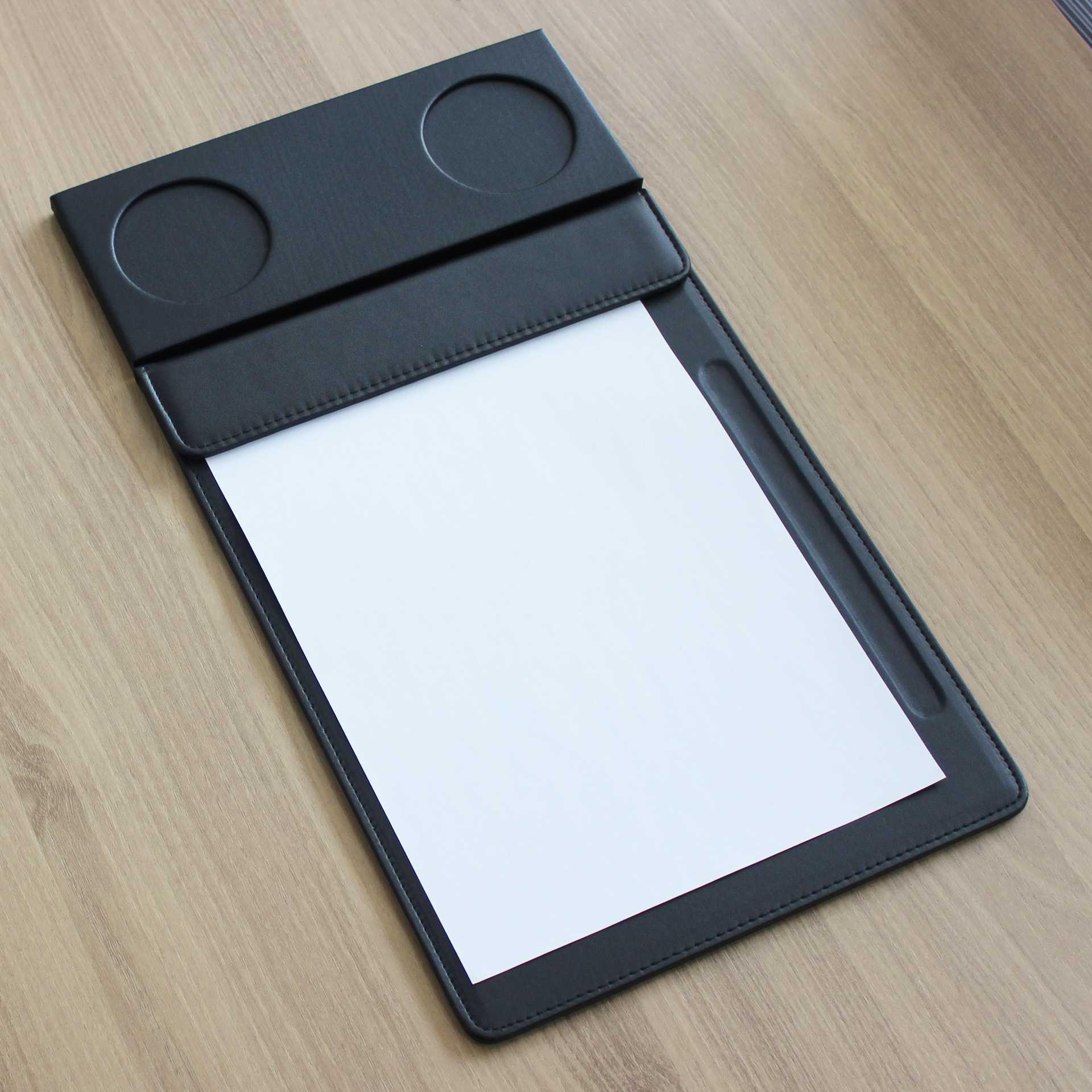 비즈니스 회의 코스터 호텔 대형 회의 컵 홀더 사탕 상자 가죽 차 코스터 펜 슬롯 사무용품