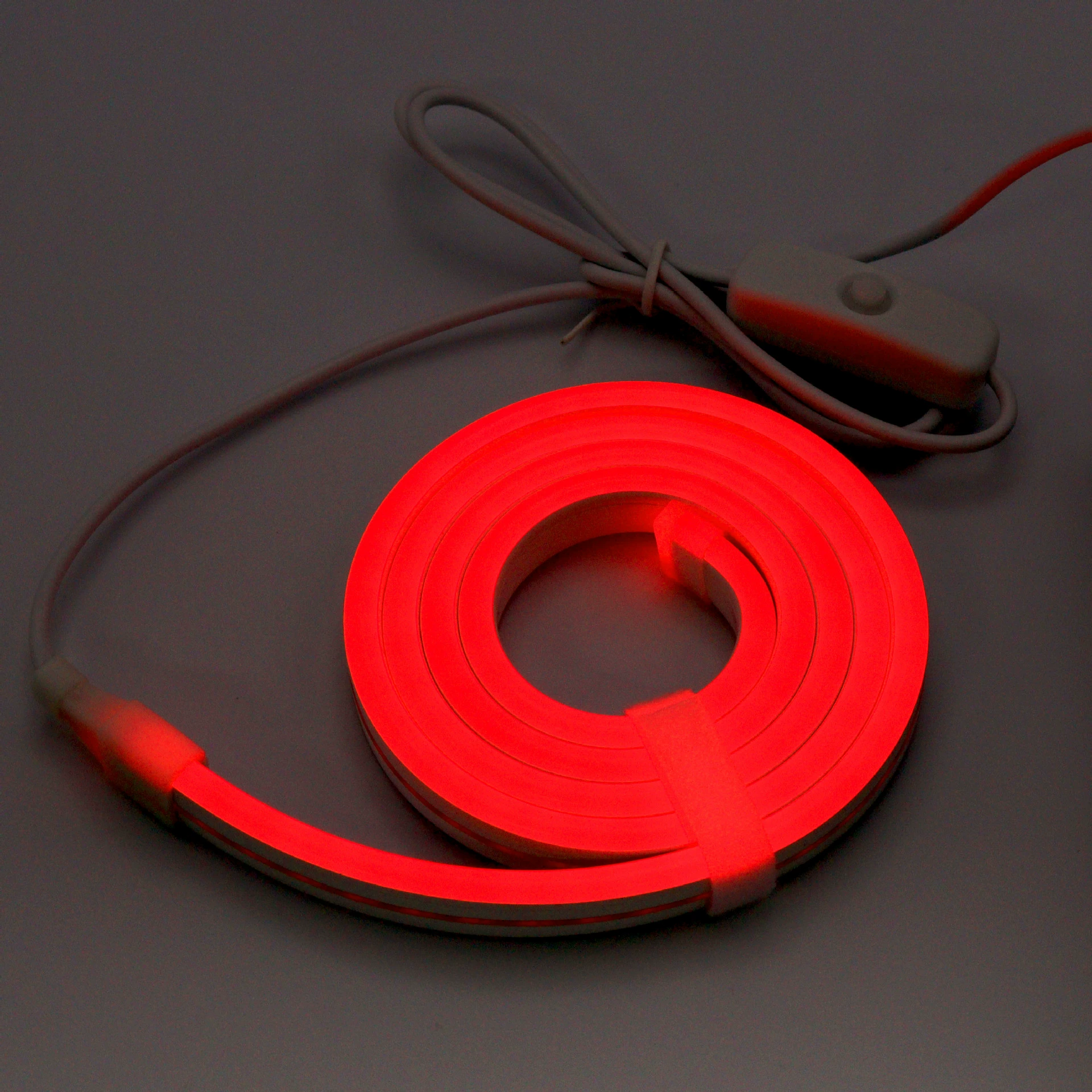 USB неоновая лента, 5 В, гибкая LED‑лента с кнопкой‑переключателем, 1–5 м, много цветов