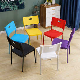 塑料凳子椅子餐椅现代简约家用靠背椅成人加厚书桌椅电脑椅休闲椅