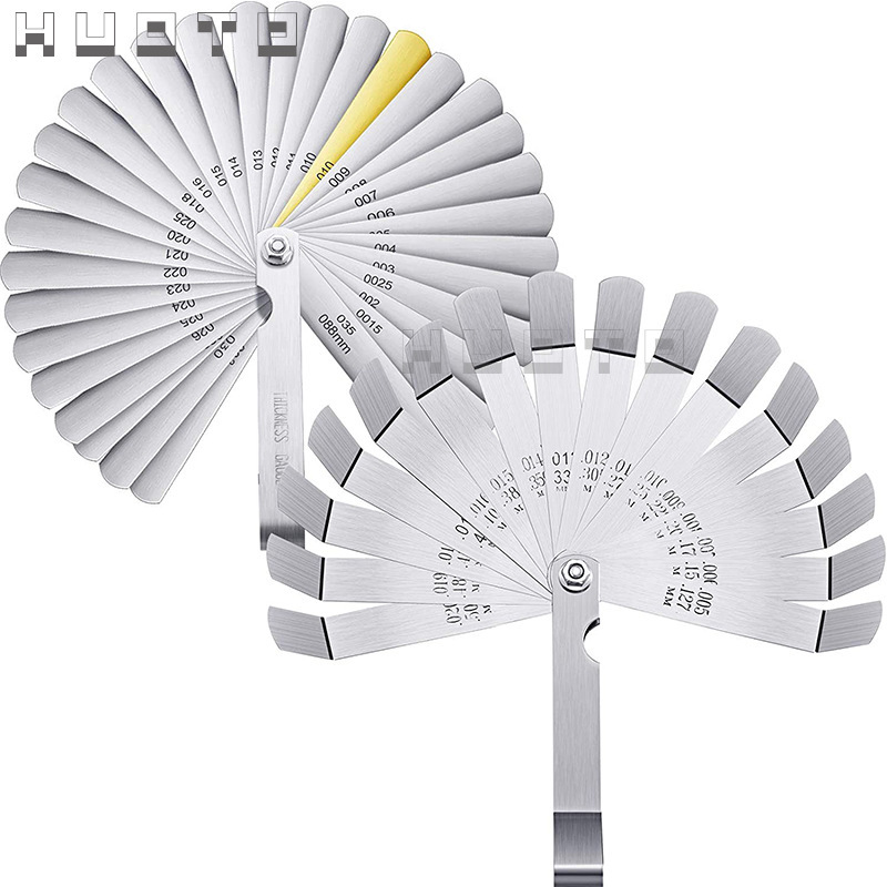 HUOTO 16 Pieces Bending Feeler Stainless Steel Thickness Gauge Gauge Gauge Gauge Thickness Gauge