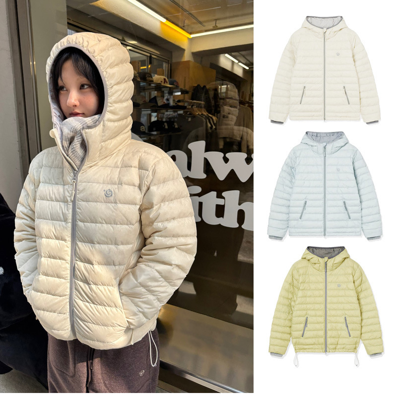 Korean Ae*Ae Women's down Jacket with White Duck Down, Hooded, 90% down Filling, Loose Fit, Versatile down Coat