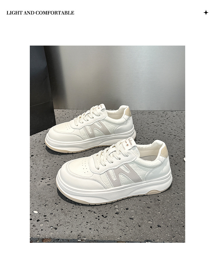 High-end Women's White Sneakers, New Autumn 2026 Trendy Internet Celebrity Versatile Thick-soled Platform Popular_vogvips.com