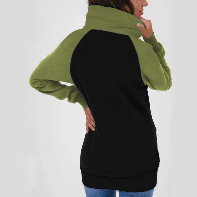 Regular Fit Fit Type Color Block Pattern Women'S Gender Women's Hoodie Long Sleeve Hoodies & Sweatshirts Pocket Patchwork Fashion Color Block
