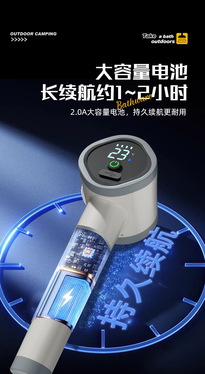 Expert selection of rechargeable showerhead bathing wonder, portable self-priming mobile electric shower for rural dormitories and rental houses undefined