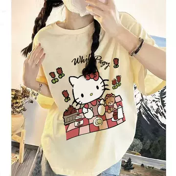 Summer cotton cartoon T-shirt women short sleeve loose sweet Japanese minority slim student half sleeve top soft sister T-shirt - ShopShipShake