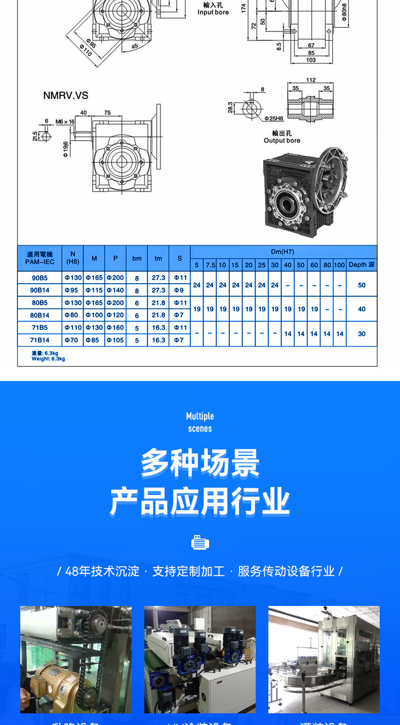 NMRV蜗轮蜗杆减速机_06