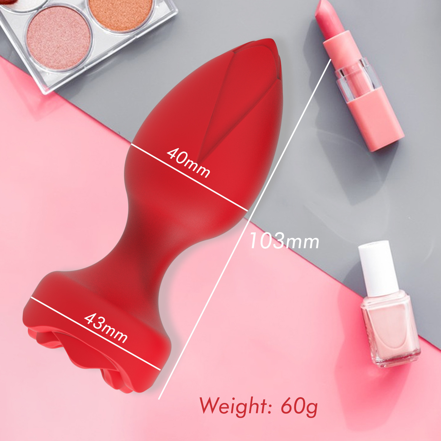 Wireless Remote Control Rose Vibrator For Anal Stimulation_voghion.com