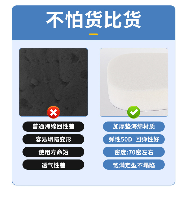 Electric Vehicle Elevated Shock Absorbing Cushion Motorcycle Seat Cushion Thickened Sponge Universal Battery Car Elevated Wear-resistant Cushion