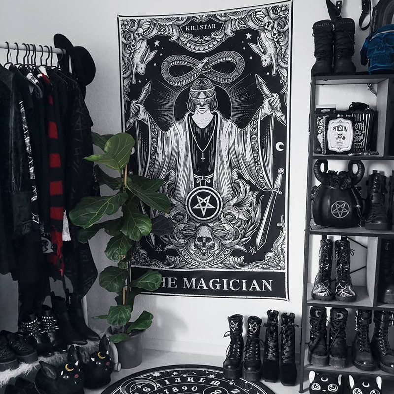 Diablo Brand Rock Gothic Hanging Cloth Bedroom Room Renovation Background Wall Cloth Tattoo Bar Homestay Decorative Tapestry Diablo Brand Rock Gothic Hanging Cloth Bedroom Room Renovation Background Wall Cloth Tattoo Bar Homestay Decorative Tapestry