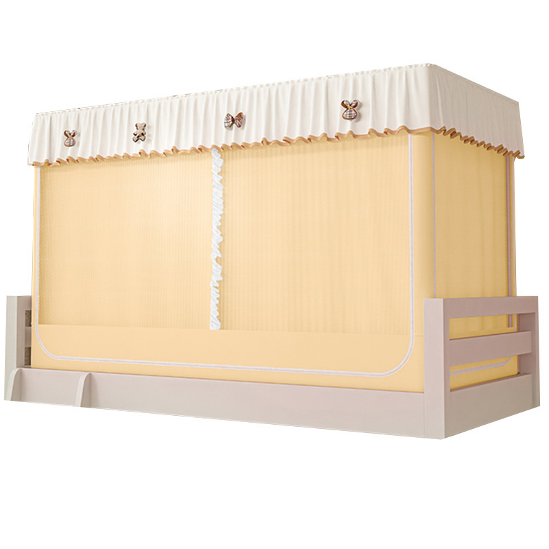 Cortina especial para dormitorios de estudiantes universitarios con sombreado fuerte cortina de mosquiteros cortina de cama de dormitorio integrada sin instalación de piso superior e inferior