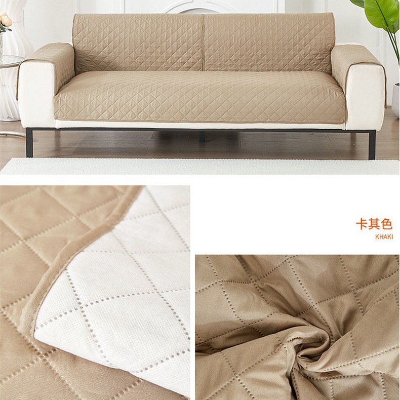 Cojín de sofá en relieve acolchado transfronterizo, funda de sofá, funda de sofá, funda de sofá a cuadros divididos, fabricante de funda de sofá perezoso cepillada