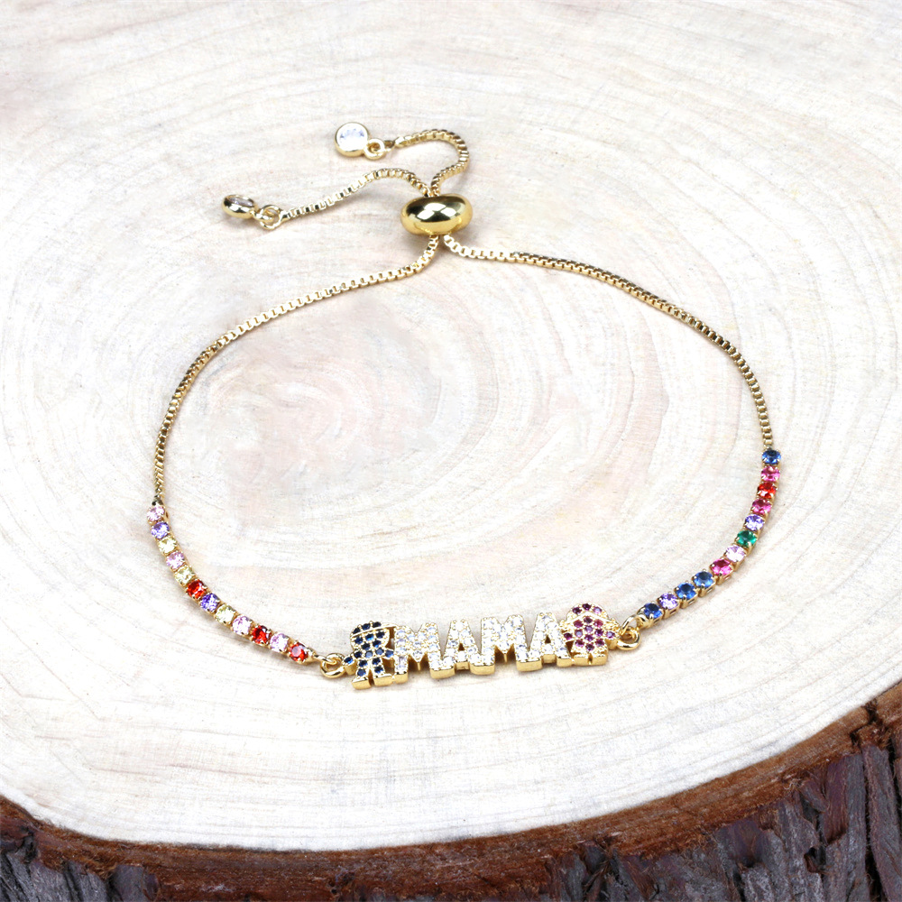 New fashion diamond stacked copper gold-plated bead bracelet Motheru0027s Day gift