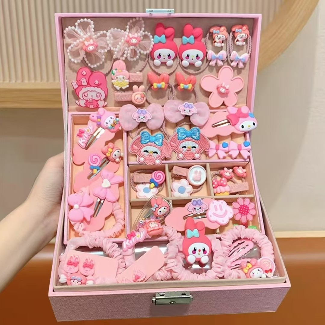Kuromi Gift Box Girls Sanrio Hairpin Princess Hairpin Little Girl Gift Set Jewelry Box Gift Box