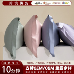 跨境批发2025新款亲肤纯色舒适纯棉100S长绒棉全棉枕套外贸代批