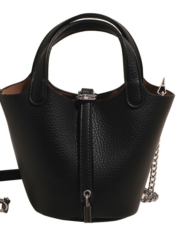 Litchi estampado canasta de platos de mano bolso de cubo para mujeres 2025 nuevo estilo transfronterizo coreano de moda bolso de hombro